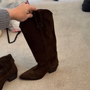 Zara Dark Brown Heeled Boots